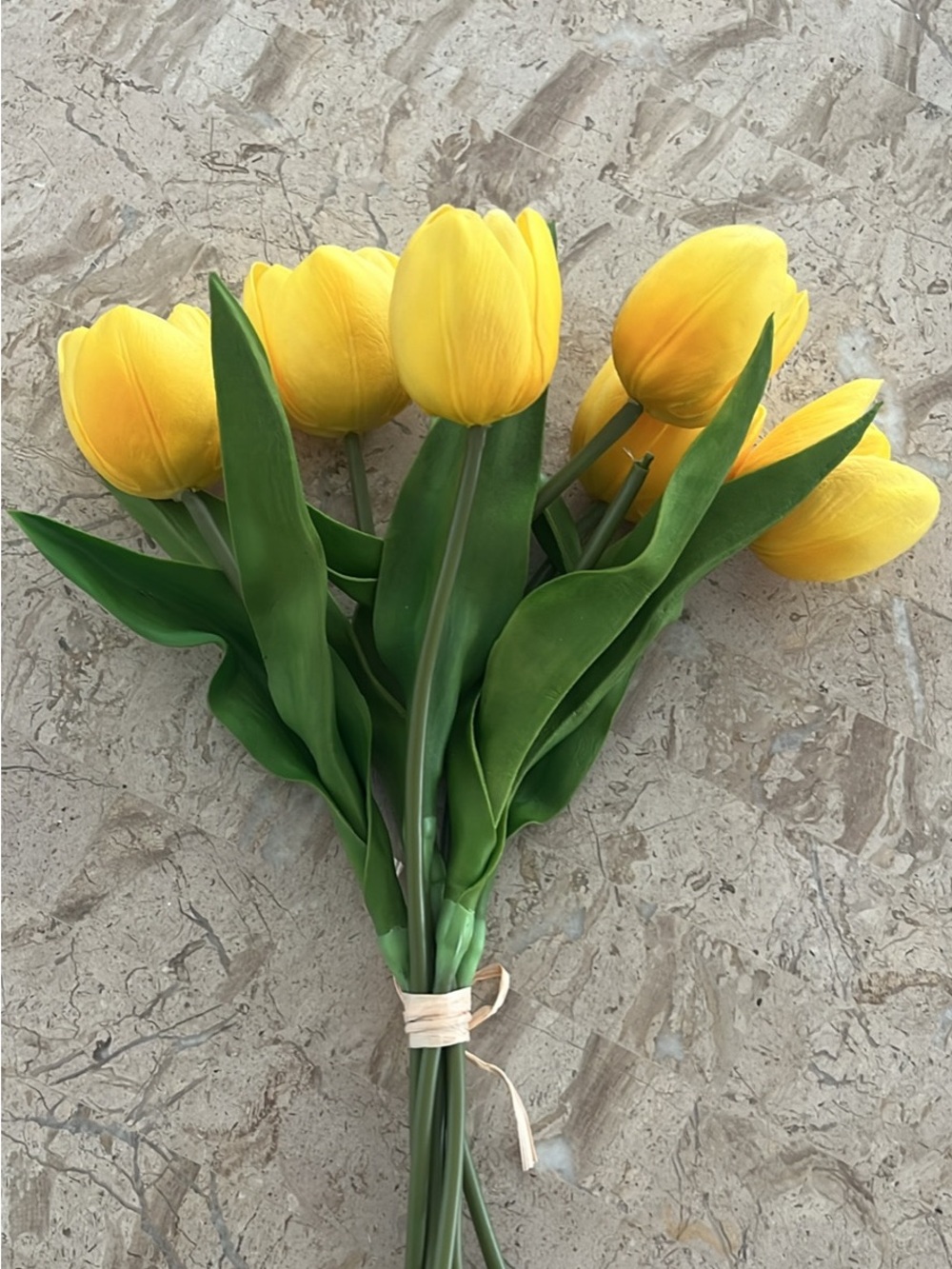6 Yellow Artificial Tulip Bouquet - Home Accents